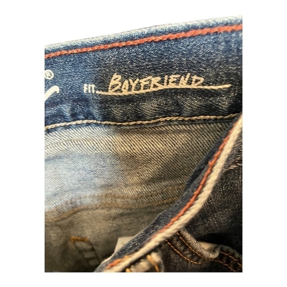 Eddie Bauer Boyfriend Jeans Specially Dyed Medium Wash Side Pattern Lowrise 8 - Picture 5 of 9
